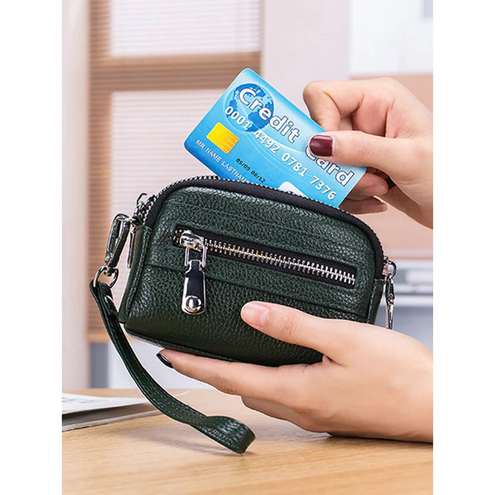 bóp tiền nữ ví nữ dài Túi nhỏ nữ da bò mini ví đựng tiền lẻ ví cầm tay đa năng khóa kéo đôi sức chứa lớn ví đựng chìa khóa ví cầm tay – 6