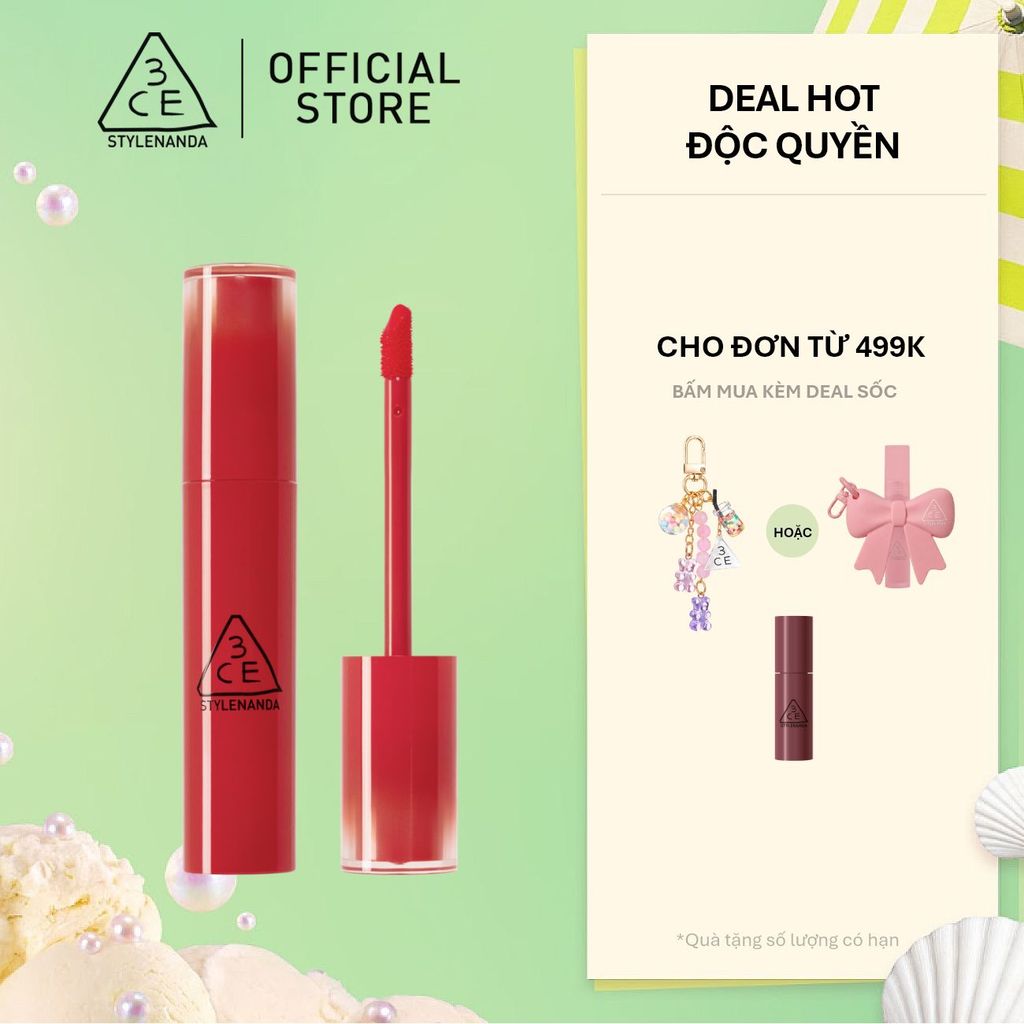 Son tint 3CE lên môi chuẩn sắc lâu trôi 3CE Lazy Pop Lip Stain