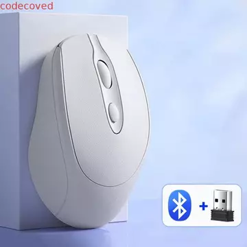 Chuột không dây Macaron CODECOVED, Chuột không dây công thái học có thể sạc lại 2.4Ghz + BT5.0, Chuột chơi game không ồn ào Cắm và chạy Tuổi thọ pin dài Chuột không dây Morandi Văn phòng / Nhà