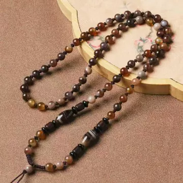 Mã Não Mặt Dây Chuyền Dây Ngọc Mặt Dây Ngọc Mặt Dây Chuyền Dây Dệt Tay Vòng Cổ Dây An Toàn Khóa Mặt Dây Chuyền Dây Nam Nữ Phong Cách TXT082402