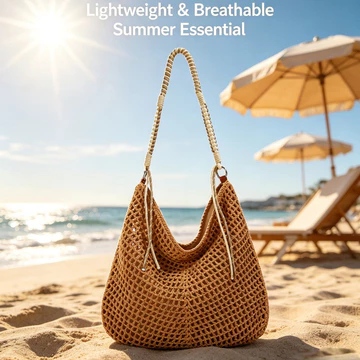 Women's Woven Straw Bag – Large, for the Beach
