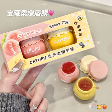 CAPUPU Đào Mật Ong Son Môi Dưỡng Ẩm Chống Khô Phai Màu Môi Đường Son Môi Son Môi Trang Điểm Xuyên Biên Giới