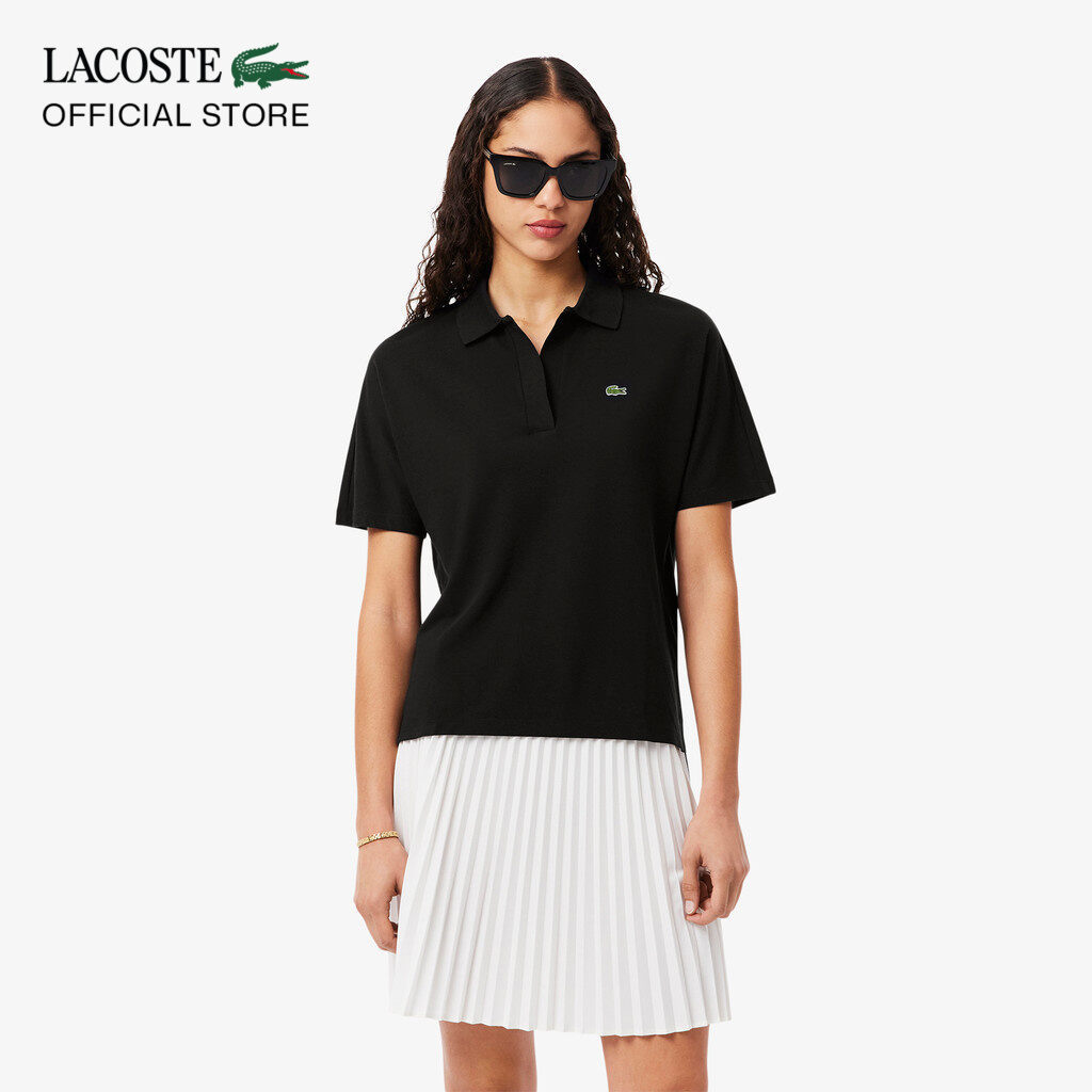 Áo Polo Lacoste Nữ Dáng Rộng Chất Liệu Piqué Mềm Mại