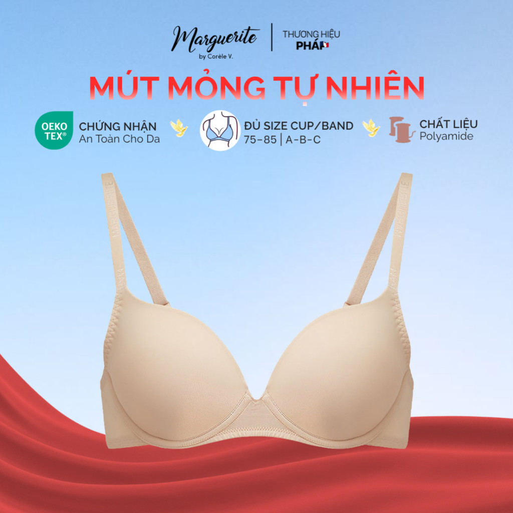 [TOP ÁO LÓT MÙA HÈ] mút mỏng nhẹ có gọng cho V1 vừa/lớn thun lạnh mịn mát, bản lưng vừa, chuẩn OEKO-TEX | CORÈLE 30151-1