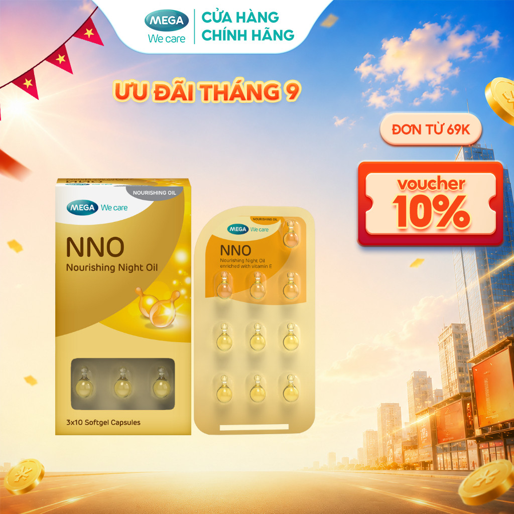 Viên dưỡng da ban đêm, Khóa ẩm, cải thiện da khô sạm, giúp săn chắc và tươi trẻ - NNO NOURISHING NIGHT OIL (Hộp 30 viên)