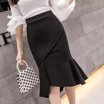 Phong Cách Trung Hoa Váy Nửa Chiều Dài Váy Váy Midi Phong Cách Quốc Gia Giữa Chiều Dài Trong Quần Áo Khuyến Nghị Hàng Hóa / Váy Đuôi Cá Chất Lượng Cao Người Nổi Tiếng Váy hông Váy Xù Chia Phù Hợp Với 