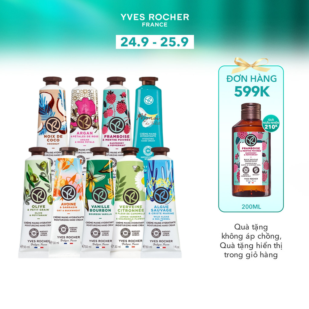Kem dưỡng da tay Yves Rocher Hand Cream 30ml (đa dạng mùi hương)