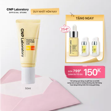 [CNP Laboratory Official] Kem chống nắng keo ong cấp ẩm cho da hỗn hợp thiên khô CNP Propolis Moisture Sun 50ml