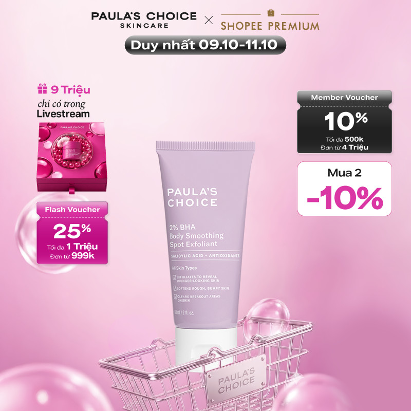 Kem dưỡng thể hỗ trợ giảm mụn và làm mịn da Paula's Choice 2% BHA Body Smoothing Spot Exfoliant 60ml mã 5706