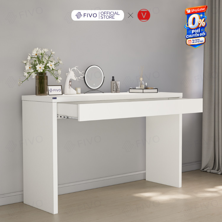 Bàn Trang Điểm Gỗ Có Ngăn Kéo FV41 FIVO, Kết Hợp Làm Bàn Nail Bàn Làm Việc, Ray Trượt Cao Cấp, Gỗ Dày 34MM Chắc Chắn