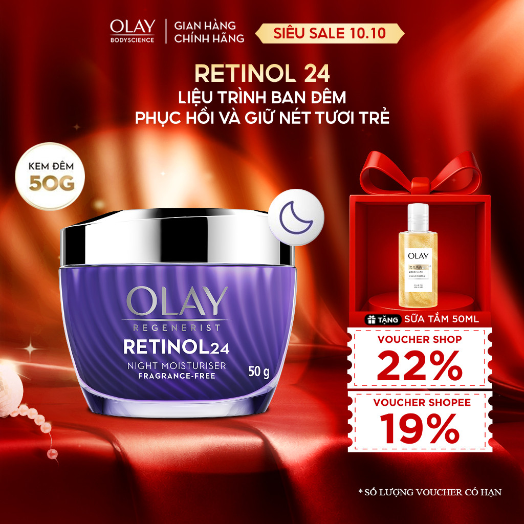 Kem Dưỡng OLAY Retinol 24 Ban Đêm Tái Tạo Da Chống Lão Hóa Toàn Diện 50g