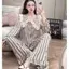 Bộ Đồ Ngủ Nữ JUSOKA Pijama Mặc Nhà Chất Liệu Đũi Vân Mây Siêu Mềm Mịn Cao Cấp Thoải Mái DU32