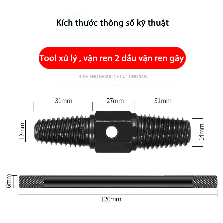 M6B Tool xử lý , vặn ren 2 đầu vặn ren gãy , Taro ren ngược thuận tiện công việc MALAN
