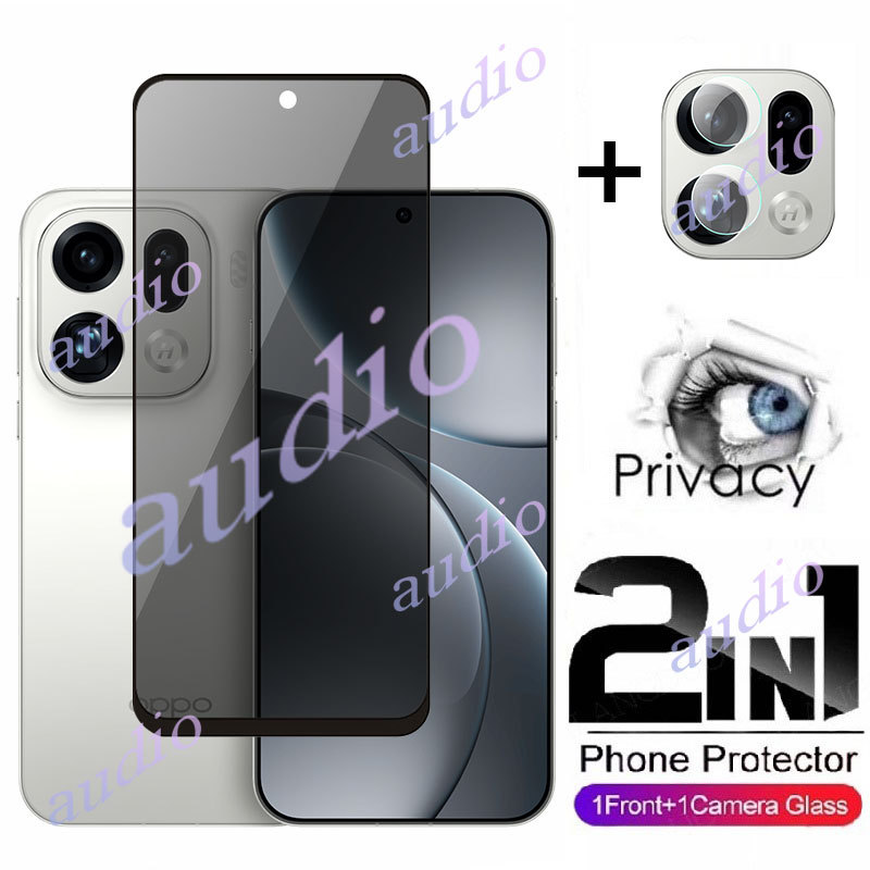 OPPO Find X9 Pro 5G 2in1 Màn hình riêng tư có màng ống kính cho Oppo Find X9 X9Pro 5G Kính cường lực bảo vệ màn hình riêng tư cho OPPO FindX9 Pro FindX9Pro 5G Camera trước Phim chống gián điệp