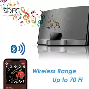 Bộ thu âm thanh SDFG 5.1, Bộ chuyển đổi không dây Bluetooth 5.1 Mini, Phiên bản mới nhất 30 chân Dock a2DP V1.2 Bộ thu Bluetooth 5.1 30Pin Phòng tắm Bluetooth tương thích