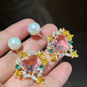 Bông tai thanh lịch sang trọng thời trang Hàn Quốc Zircon thời trang Hàn Quốc Bán buôn