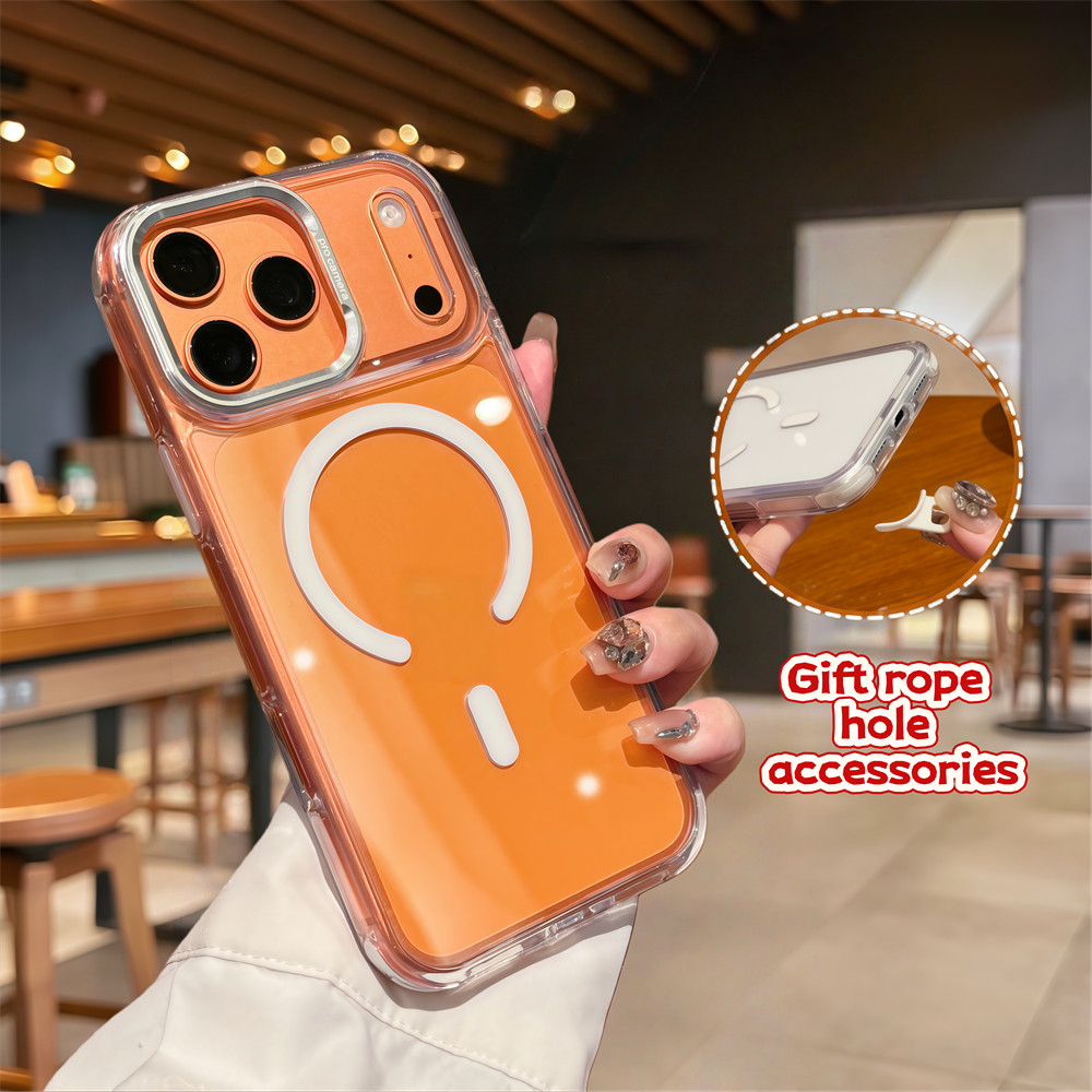 Ốp điện thoại từ tính chống rơi chất lượng cao cho iPhone 17 Pro Max Air 16 12 13 14 15 pro max 15 16 plus Bảo vệ ống kính chống rơi Vỏ cứng bảo vệ điện thoại
