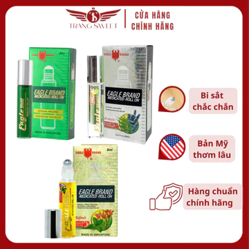 (Bao auth) Dầu lăn Con Ó Dầu gió Con Ó dạng lăn Dầu gió xanh Dầu lăn con ó Medicated Oil Roll on 8ml Hàng Mỹ