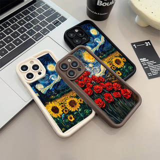 Ốp Điện Thoại Hoa Hướng Dương Bầu Trời Đầy Sao Retro Cho OPPO Reno 13F 12F 13 12 14 Pro 5G A3 A5 Pro A3X A5X 5G Vỏ Silicon Mềm Bảo Vệ Camera Matte Chống Sốc Nhiều Bước TPU