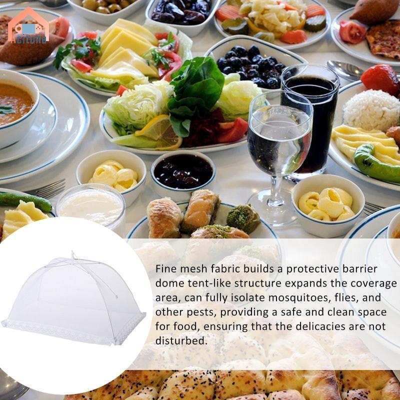 Acuuna Thời Trang Nhẹ Có Thể Gập Lại Lưới Thực Phẩm Có Viền Ren Cho Cắm Trại Trong Nhà Nướng BBQ