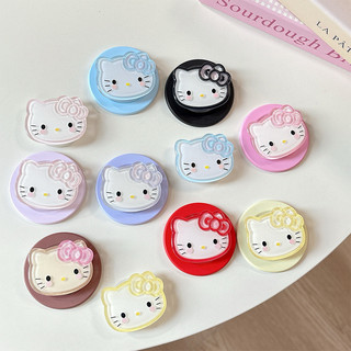 Dễ Thương KT Cat Trơn Tròn Từ Tính Giá Đỡ Điện Thoại Cho IPhone 16 15 14 13 12 Pro Max 14 Plus Có Thể Gập Lại Vòng Tay Co Giãn Để Bàn Đứng P1