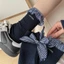 Thoáng Khí Nhật Bản Đen Vừa Tất Siêu Cổ Tích Nhật Bản Phong Cách Ren Nơ Tất Ngọt Ngào