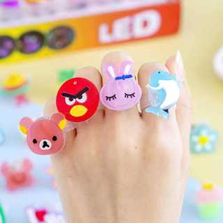2 miếng Nhẫn phát sáng nhiều màu, đồ chơi cho bé, Nhẫn có đèn cho bé nhiều hình dễ thương-ALINE