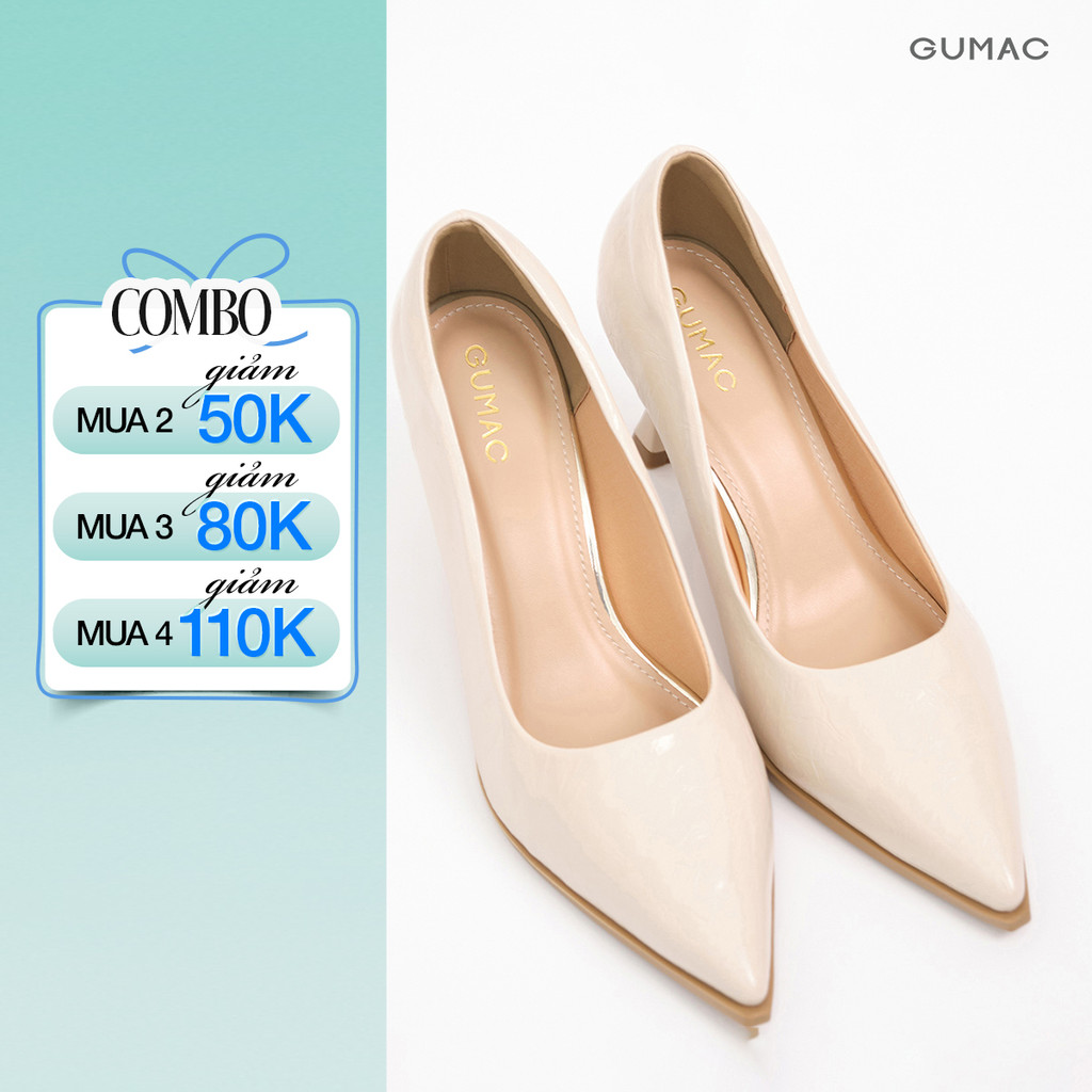 Giày Cao Gót Nữ GUMAC Thiết Kế Mũi Nhọn Thanh Lịch GF04042