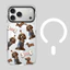 Phim hoạt hình pha lê băng từ tính cho chó trong suốt Vỏ điện thoại cho iPhone 17 Pro Max 16 15 14 13 17Air 16Plus Vỏ cứng Vỏ bảo vệ chống sốc