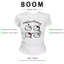 BOOM Áo Baby Tee Nữ Cotton Ôm Body-Áo Thun Ngắn Tay Y2K In Hình PhongCách Mùa Hè, Cổ Tròn Hàng Đầucách hàn quốc phong726