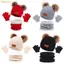 OUSXA 3 chiếc Bonnet cho trẻ mới biết đi, Bộ găng tay khăn quàng cổ ấm áp ngoài trời màu trơn, dày chống gió 1-5Y Pompom Mũ dệt kim mùa đông