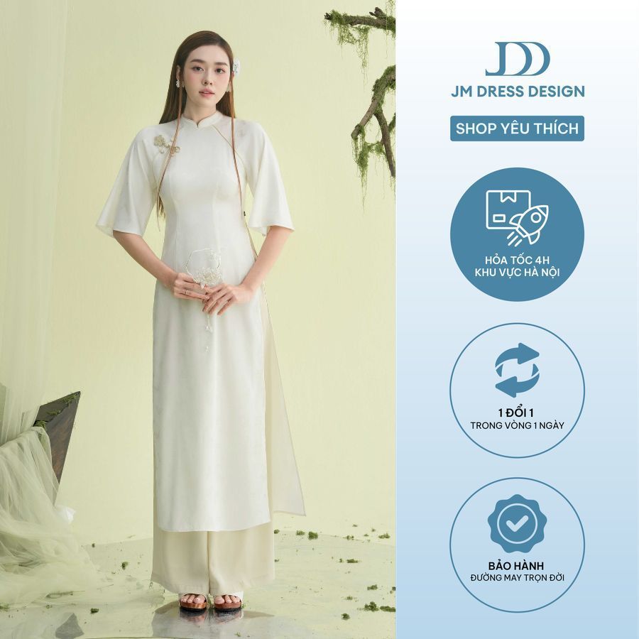 Áo dài Thanh Yên. Áo Dài Dáng Ôm Tay Lỡ 2M03.2509. Áo Dài Cách Tân Nữ Thanh Lịch, Tối Giản Sang Trọng. Áo Dài JM Dress