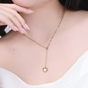 Dây liền mặt nữ Beloved mạ vàng cao cấp, hình tim, thích hợp đi làm đi tiệc đi chơi - DOJI
