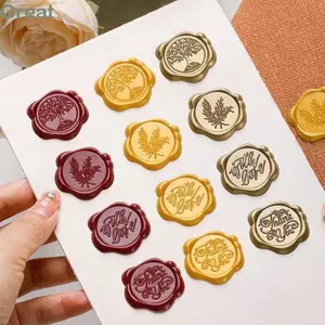 TUYỆT VỜI 10 Cái Lời Mời Đám Cưới Cói Đề Can, Steric Vintage Sáp Cói Dán, Cá Tính DIY Tự Dính Phong Bì Miếng Dán