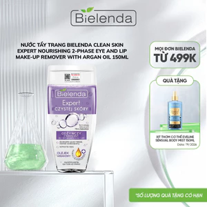 Nước tẩy trang Bielenda Clean Skin Expert Argan Oil làm sạch sâu cho vùng da mắt môi 150ml