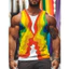 Áo tăng nam Rainbow 3D, Áo Vest thường ngày đường phố mùa hè, không tay mềm thoáng khí cho thể thao
