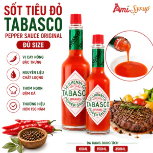 Sốt Tiêu Đỏ Tabasco Pepper Sauce Original Các Size 60ml, 150ml, 350ml, Gia Vị Tẩm Ướp Nguyên Chất