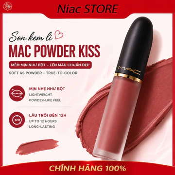 [Chính Hãng] MAC Powder Kiss Lip & Cheek Mousse | Fullsize Son Kem Mịn Lì Tự Nhiên 5ml