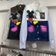 T Thái Lan Dạo Phố 2026 Thu Đông Phong Cách Mới Hoạt Hình Miếng Dán Graffiti Khâu Denim Sọc Áo Sơ Mi Nữ Rời Top