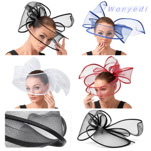 WANYEDI Fascinator Hat, Chapeau Luxury Wedding Headpiece, Veil Design Mesh Royal Race Hat Sự kiện ăn tối