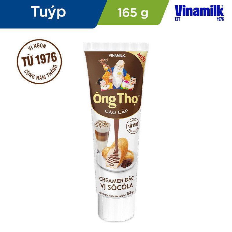 Combo 4 tuýp Sữa đặc Ông thọ 165g (6 vị: có đường, socola, dâu, 9 loại hạt, cà phê, matcha)