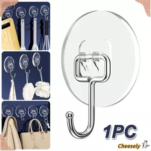 Móc không dấu vết CHEESELY, Móc dính chắc chắn trong suốt treo tường, Giá đựng đồ Nhà bếp đa chức năng Móc không khoan