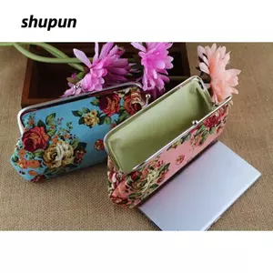 SHUPUN Ví Đựng Mỹ Phẩm Túi Đổi Túi Đựng Thẻ Vải Khóa Ví Túi Chìa Khóa Son Môi Túi Bảo Quản Ví Nữ Hoa Họa Tiết Ví