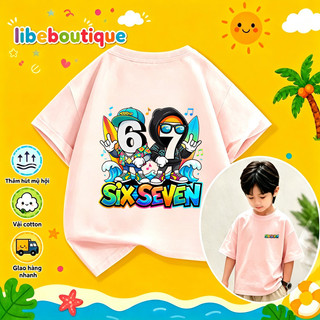 COD✅(HCM) Áo thun trẻ em cotton nguyên chất in số 67 biển không phai màu thoáng mát mùa hè nhiều màu