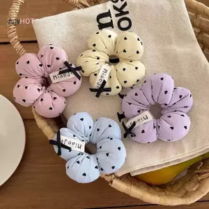 JULYHOT Hình Hoa Tóc Scrunchies Đáng Yêu In Hình Trái Tim Thời Trang Phụ Kiện Tóc Cho Bé Gái Hẹn Hò Bạn Bè Tập Hợp Massivedeals