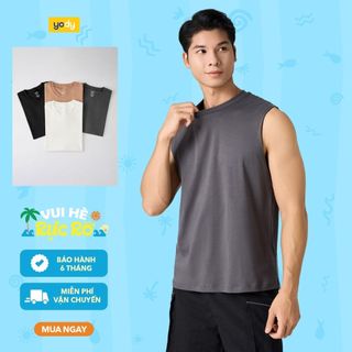 Áo ba lỗ basic regular YODY Cotton Interlock mềm mại thoáng mát MFTA25A001