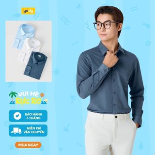 Áo sơ mi nam YODY dài tay quốc dân mềm mịn thấm hút nhanh dáng suông MOSH25A227