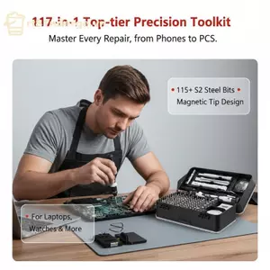 Bộ tuốc nơ vít chính xác GE 115 trong một với nhiều mũi từ tính và tay cầm chống trượt Hoàn hảo cho điện thoại Sửa chữa máy tính xách tay tại nhà Dự án DIY VN