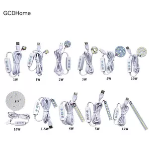 GCDHome DC 5V Đèn LED có thể điều chỉnh độ sáng 5730 SMD Đèn LED DIY Bóng đèn LED có thể điều chỉnh USB Bộ điều chỉnh trong nhà và ngoài trời Học tập và làm việc Đèn sạc HOT