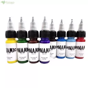 YOLOGO Tattoo Practice Color, Mực xăm trắng xanh đỏ xanh, chất lượng cao 15ML Body Art Black Brown Tattoo Pigment Tattoo Supplies